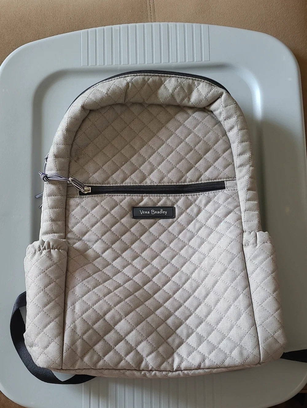Vera Bradley Gray Quilted Backpack Bag OS